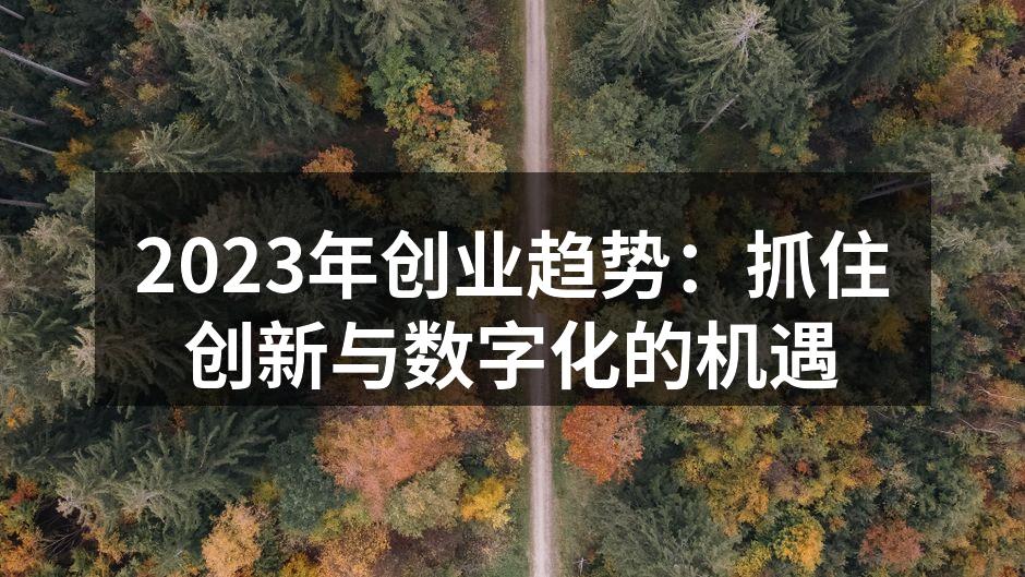 2023年创业趋势：抓住创新与数字化的机遇